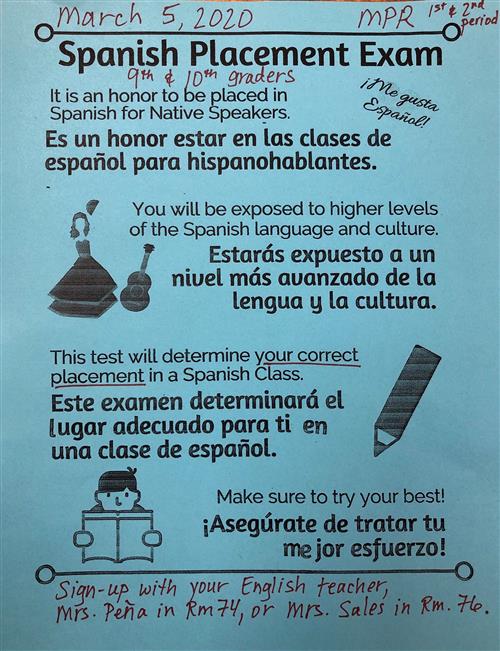 Spanish Placement Test 